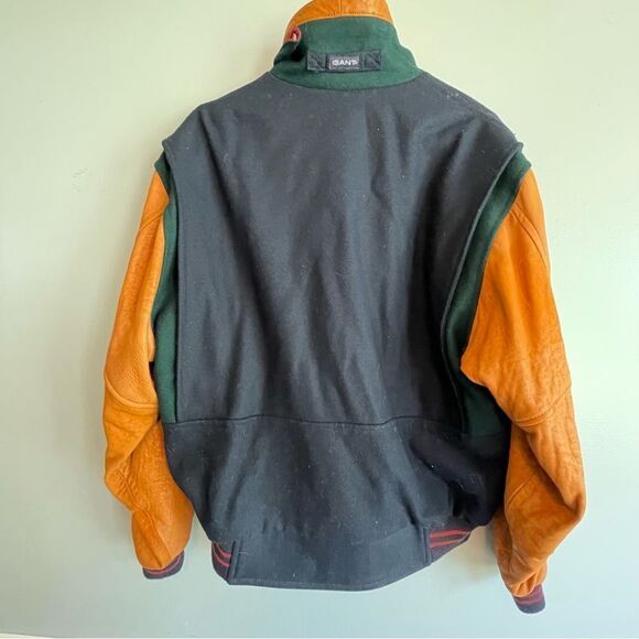 Gant Vintage Varsity Coat jacket size Medium M Wool leather arms men’s - Picture 3 of 6